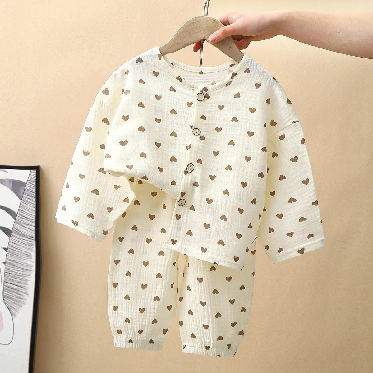 New Class A Children's Cotton Yarn Pajamas suit Boys and Girls Home Clothes Two-piece Cotton Baby's Spring and Autumn and Summer Children's Clothing
