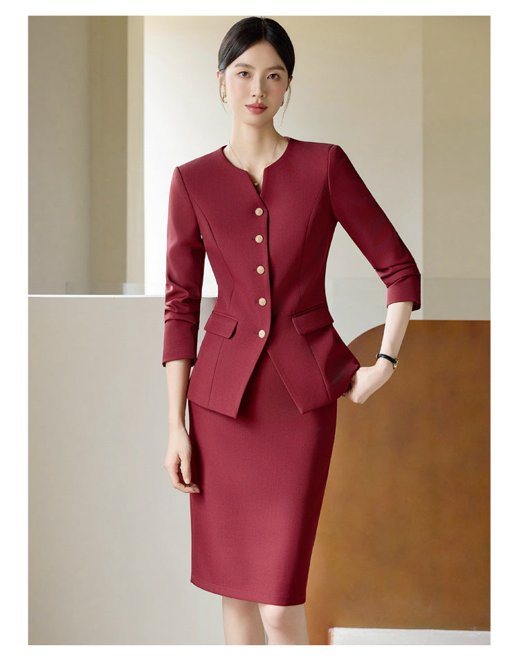 Suit Suit for Women Spring & Fall New Fashion Elegant Goddess Style Professional Wear Formal Wear Beauty Salon Jewelry Store Work Clothes