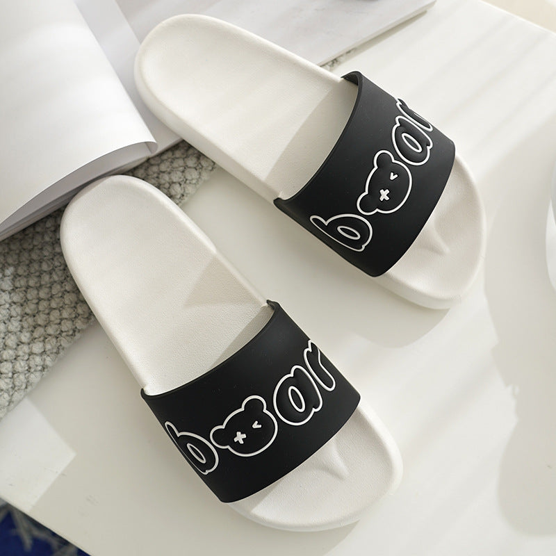 Women's Home wear-resistant slippers indoor bathroom non-slip slippers couple outdoor casual cartoon cute sandals