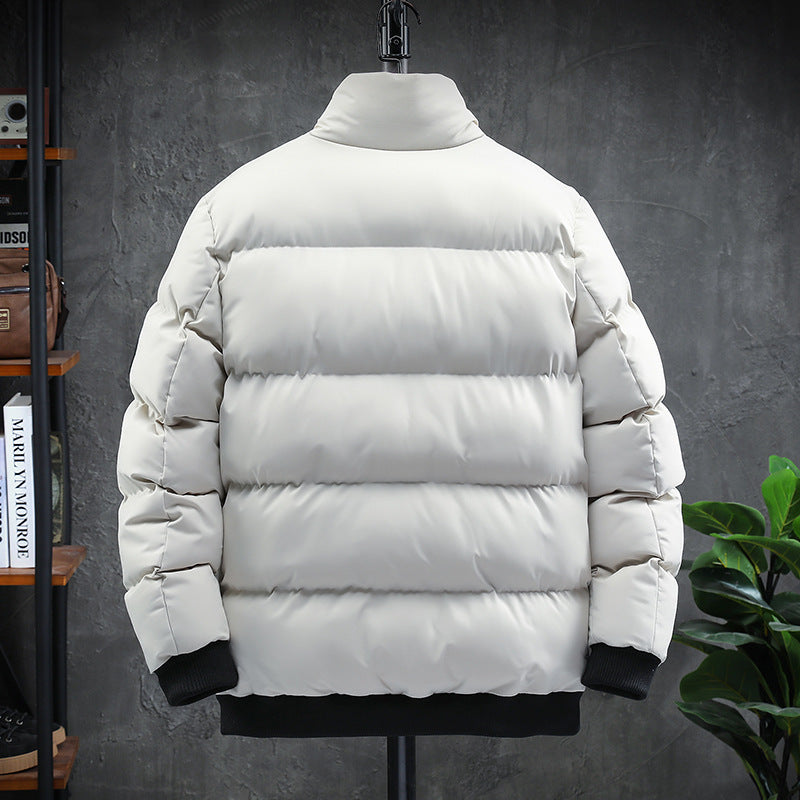 Cross-border new men's cotton-padded jacket fashion thick simple winter cotton-padded jacket youth men's warm coat jacket foreign trade