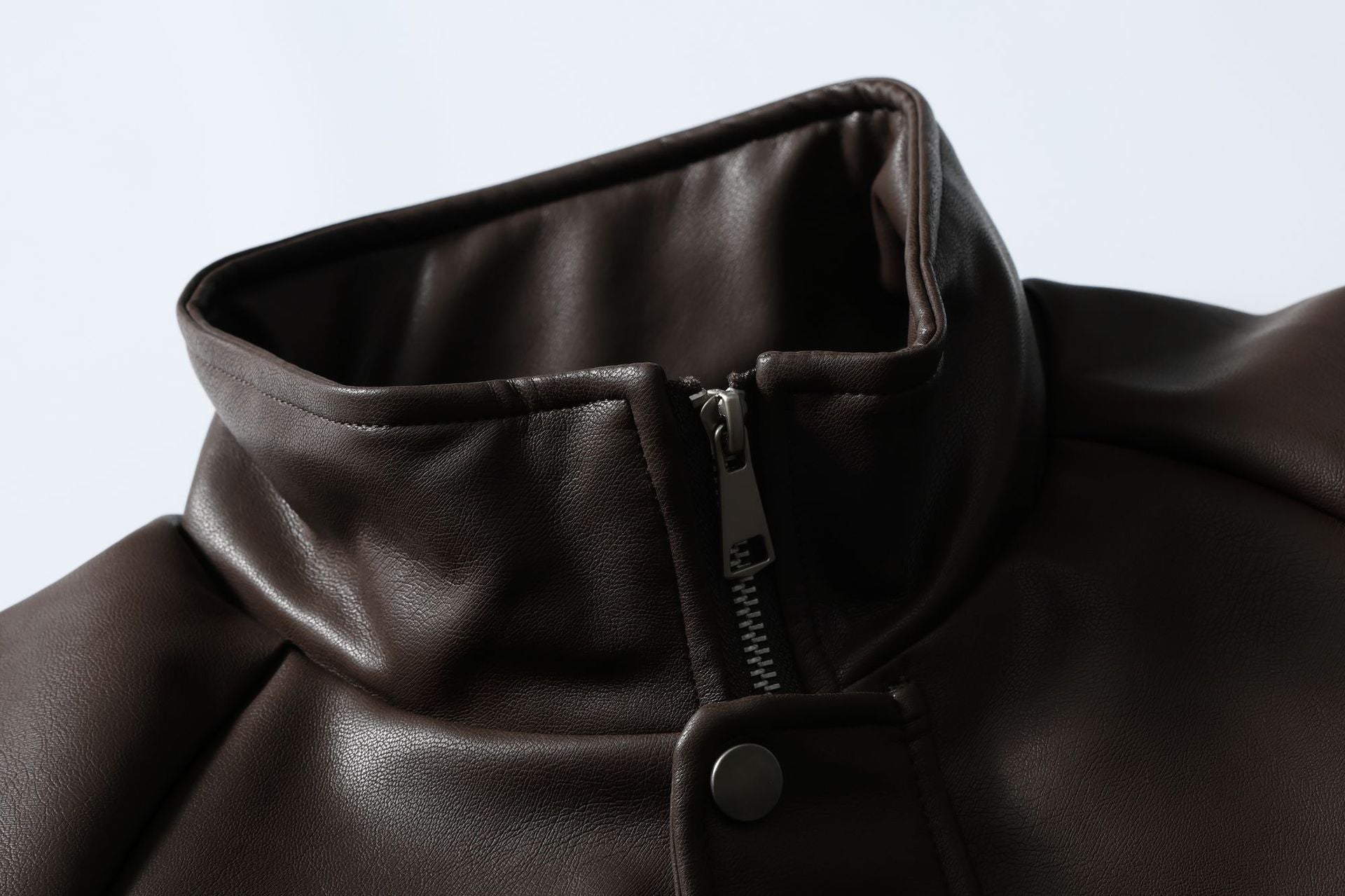 Mr. Song's Cross-Border Trendy American Retro Pu Leather Motorcycle Jacket for Men and Women, Thick Cotton Coat with Large Pockets