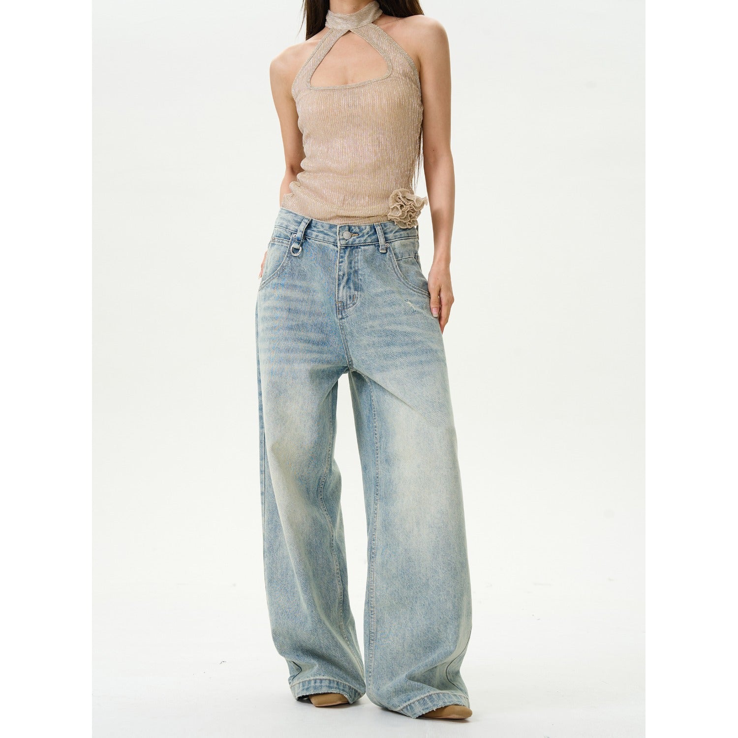 Trendy New American High Street Straight Loose Retro Jeans for Men, Stylish and High-End Street Pants for Couples