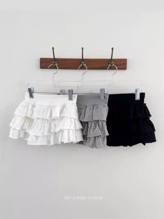YAY South Korea Dongdaemun Purchasing American Ballet Style Lotus Ruffled Edge Tight Waist Tousled Cake Skirt