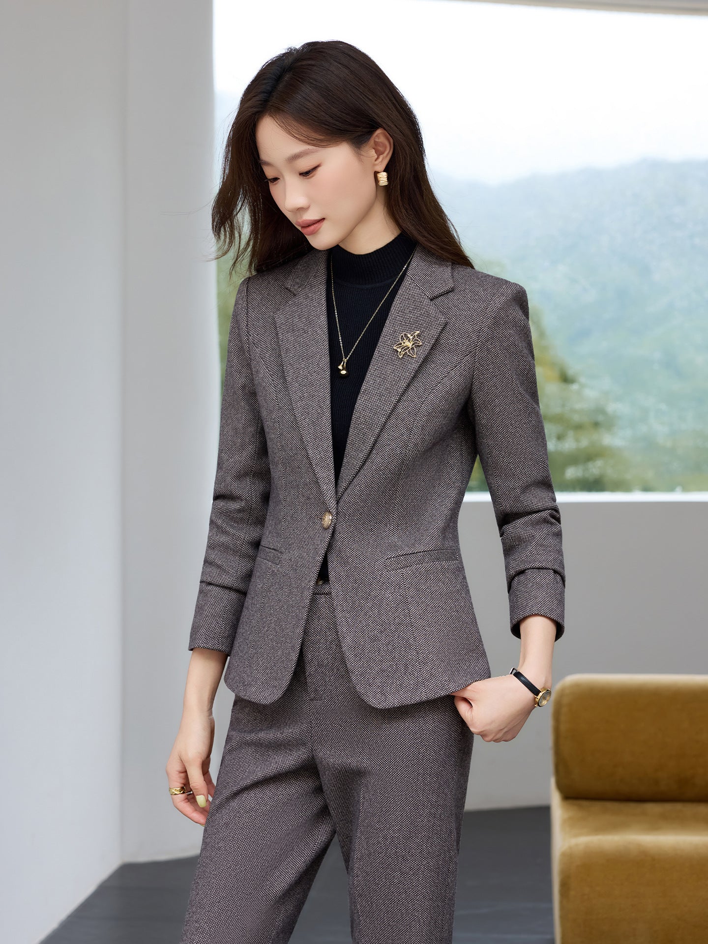 Cross-Border High-End Women's Suit Set, New Autumn Style, Professional Formal Wear, High-End, Elegant, Fashionable Workplace Suit Jacket