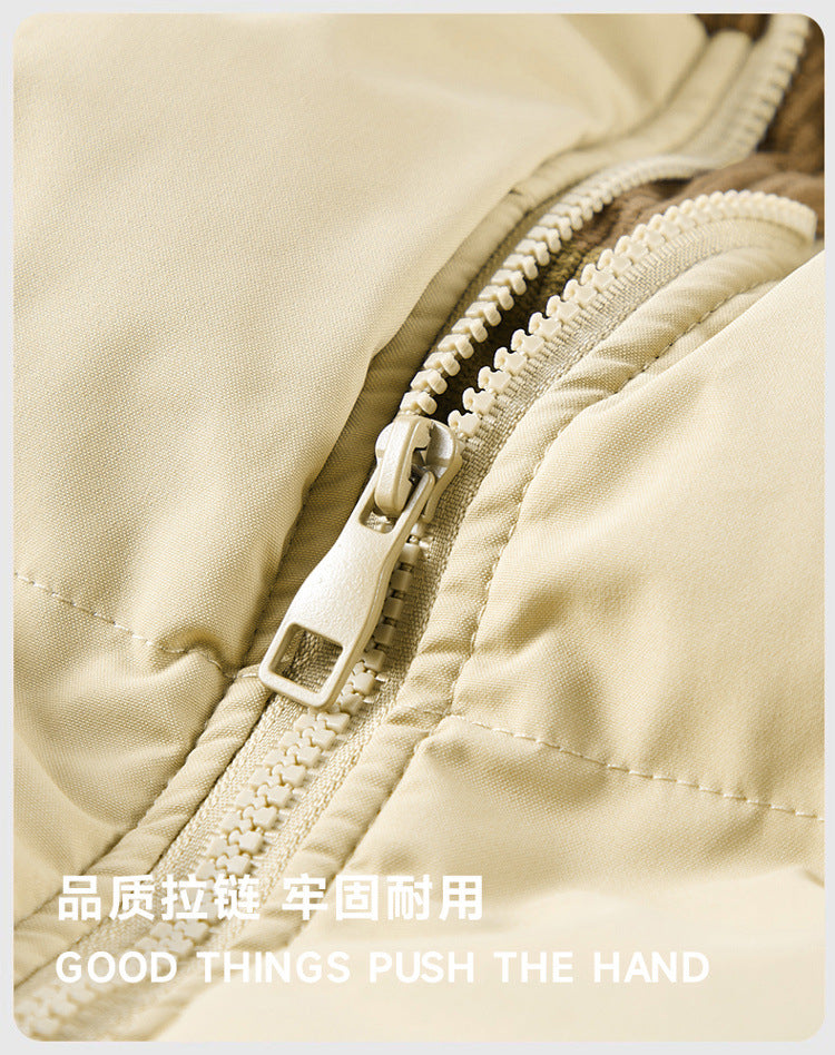 Cross-Border Large Size Hot-Selling Hooded Removable Couple High-Quality Cotton Clothing Autumn and Winter Thickened Cotton Windproof and Warm Cotton Clothing