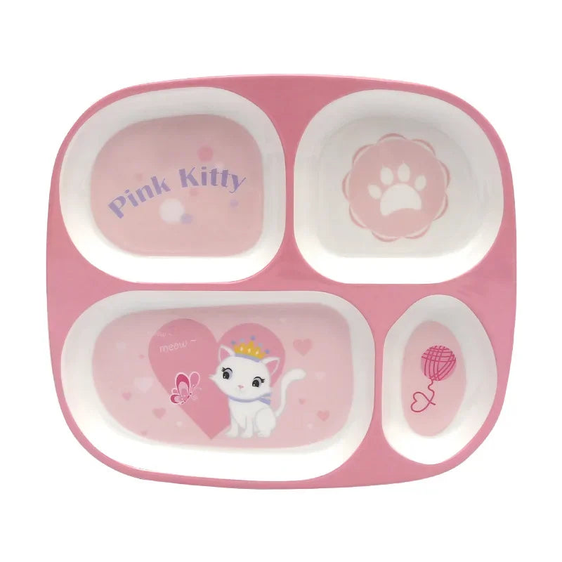 Melamine Tableware Set, Cartoon Children's Eating Bowls, Divided Plates, Cups and Spoons, Children's Set, Gift Divided Plates