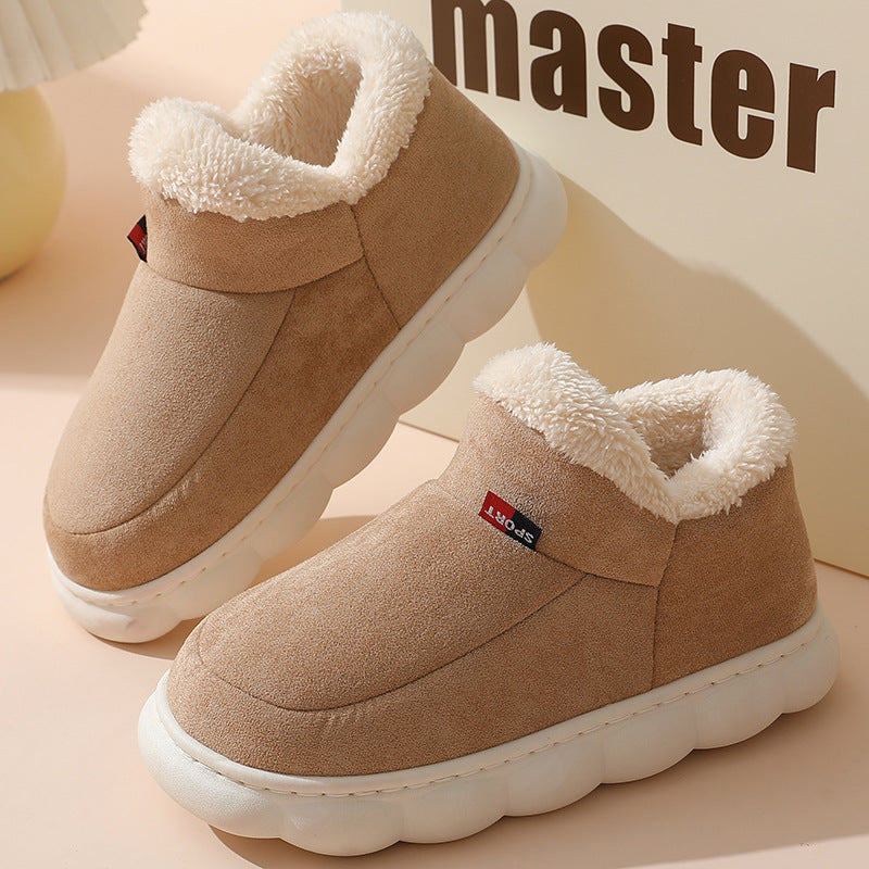 high quality Bag Heel Cotton Shoes Men's Winter Home Room Interior Velvet Warm Non-slip Suede Thick Sole Cotton Shoes for the Elderly