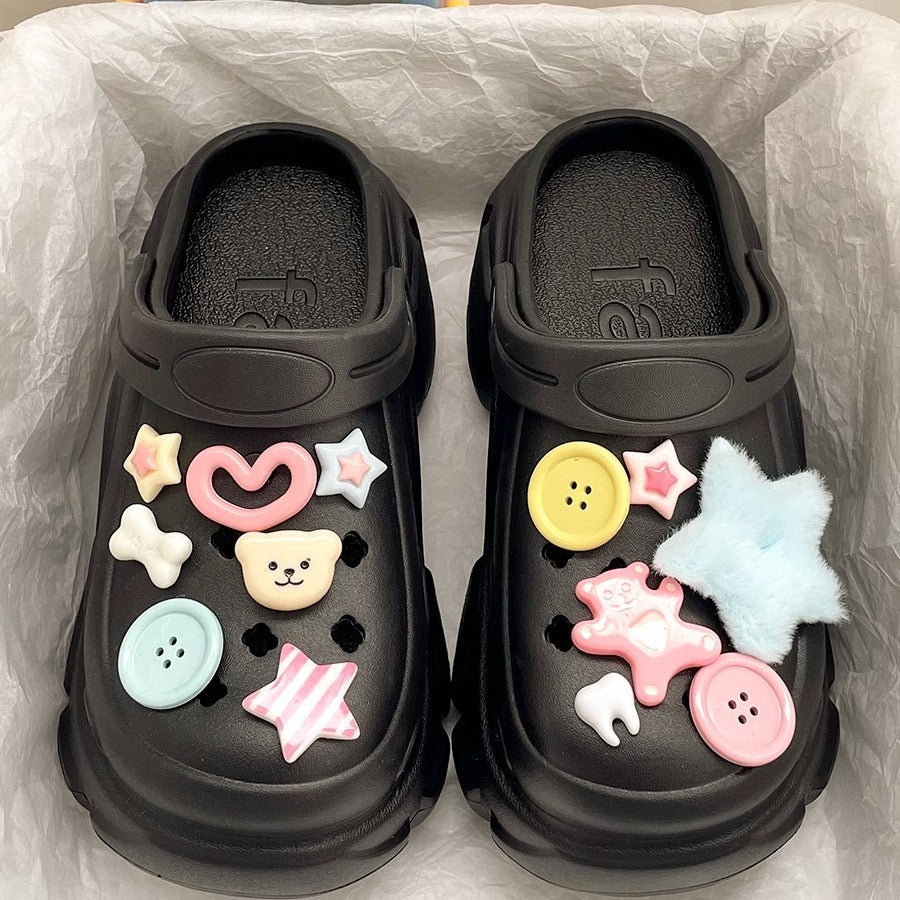 Trendy Internet-Famous Non-Slip Slippers with a Thick Sole and Closed-Toe Design for Women, Summer 2026 New Versatile Super Popular Clogs