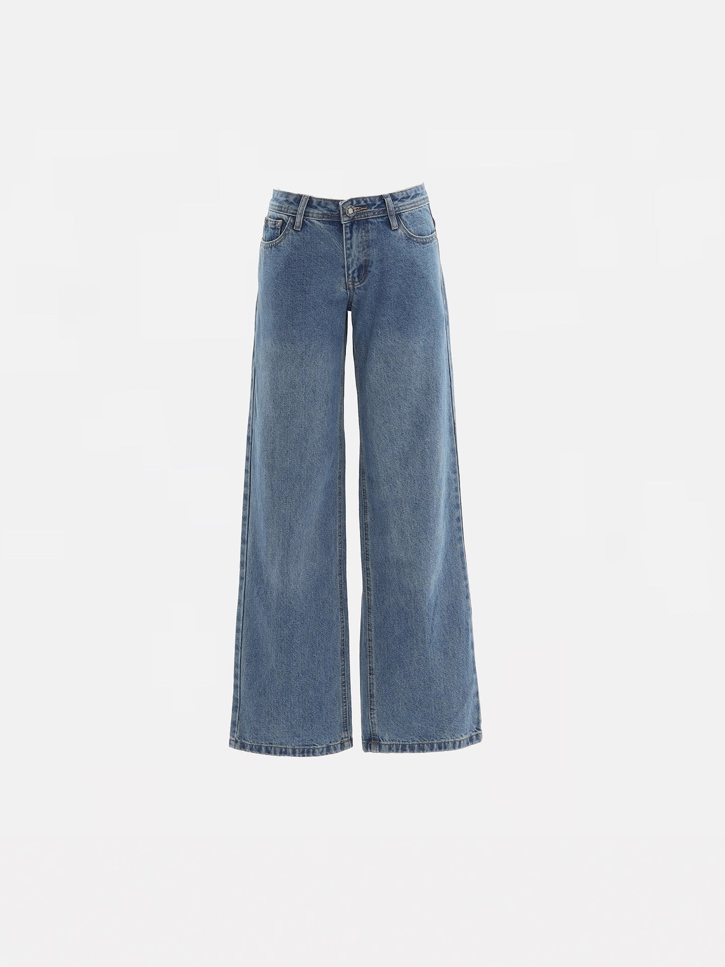 Retro Washed Wide-Leg Jeans for Women, Autumn New Low-Waist Straight Loose Design, Slimming Floor-Length Pants