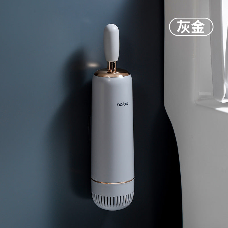 Toilet Brush with No Dead Corners, Household Wall-Mounted Toilet Cleaning Tool for Bathroom Squat Toilet, Long-Handle Silicone Toilet Cleaning Hotel Gadget