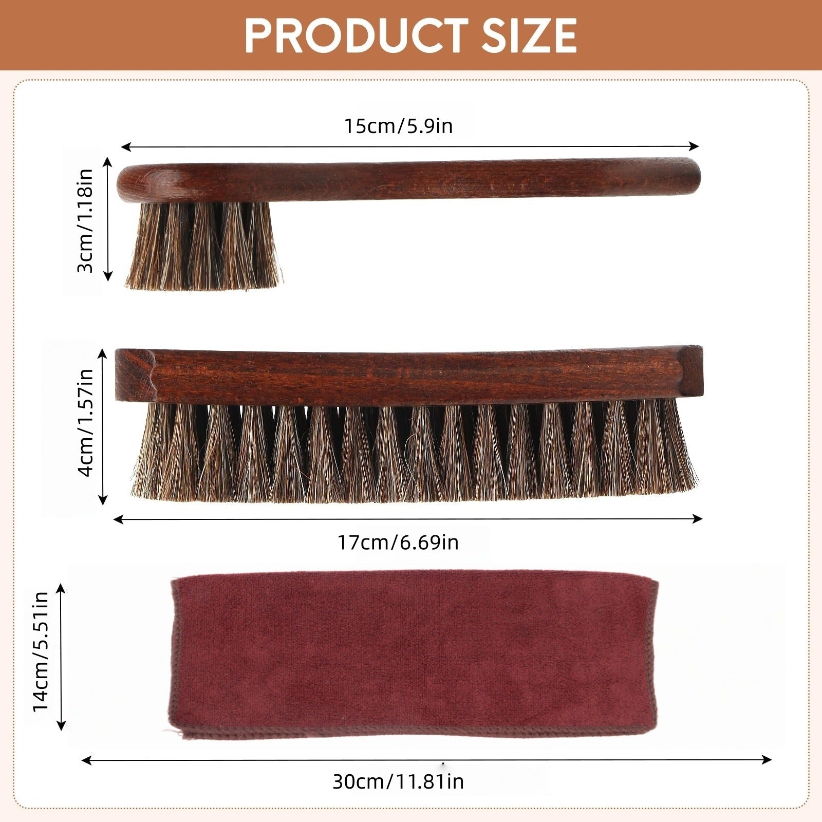 Horsehair Oiling Brush, Export High-End Horsehair Brush, Horsehair Beech Wood Brush, Leather Cleaning Supplies, Horsehair Shoe Brush Set