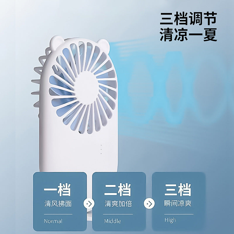 Mini Handheld Small Fan Portable Cartoon Desktop Fan Rechargeable Fan Outdoor USB Flap Pocket Pants Electric Fan