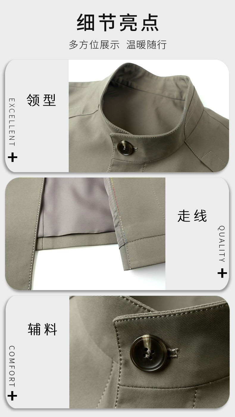 Is the brand of middle-aged and elderly men's windbreaker coat 2024 new winter stand collar long business dad cotton-padded jacket