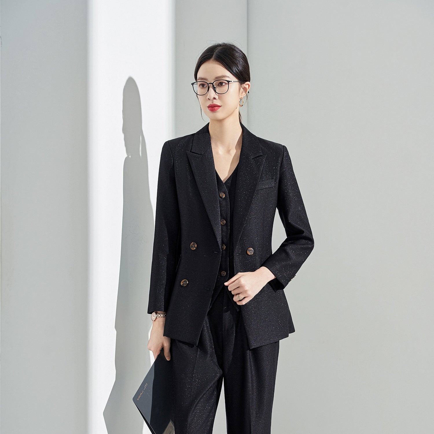 Blue Classy Professional Suit Suit for Women 2025 Spring & Fall New Style Workplace Formal Wear Elegant Work Clothing Three-Piece Suit