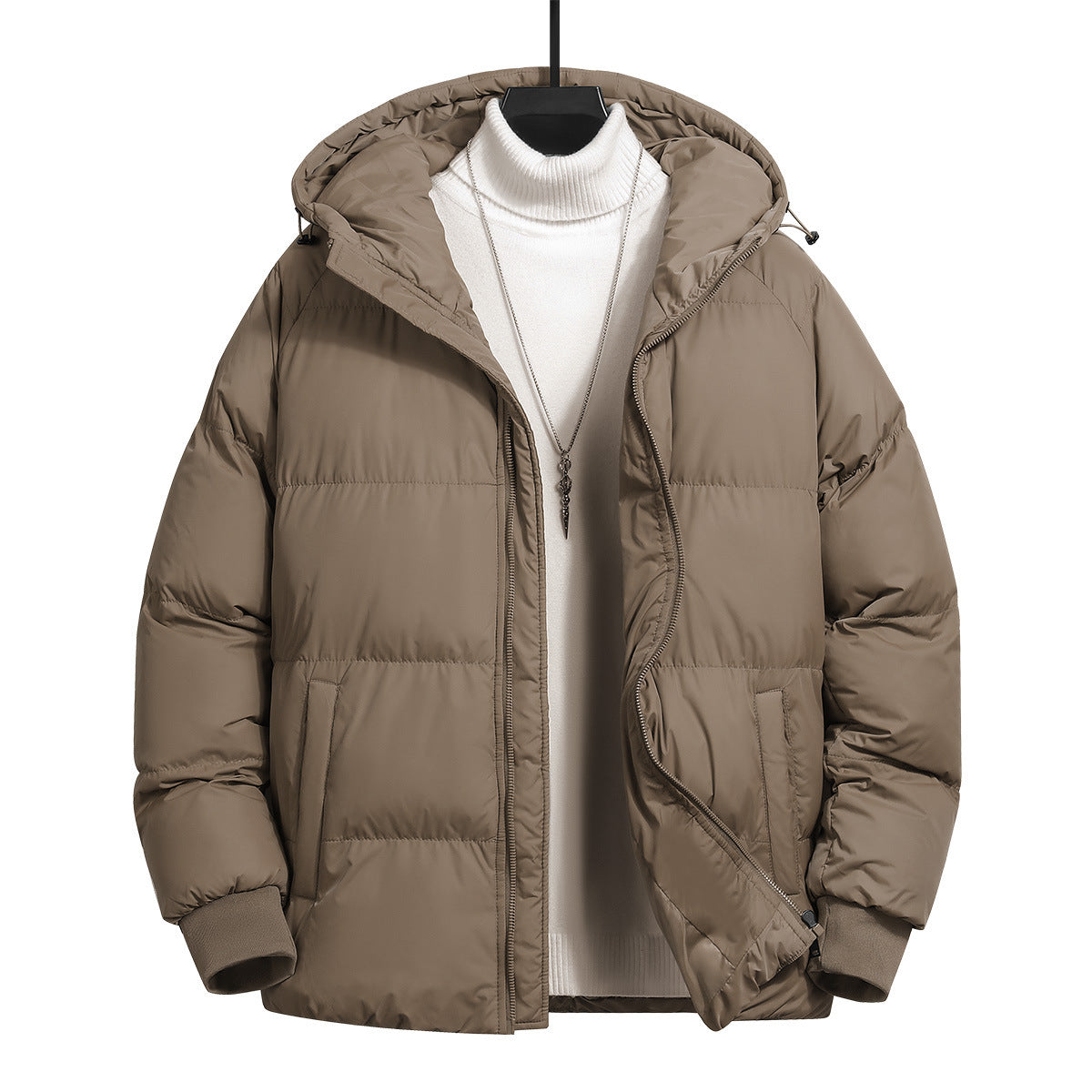 Cross-Border Men's Thickened Cotton Jacket with Hood, Loose Fit, Warm, Versatile, Casual, Cold-Proof Men's Cotton Coat, Trendy Sports Jacket