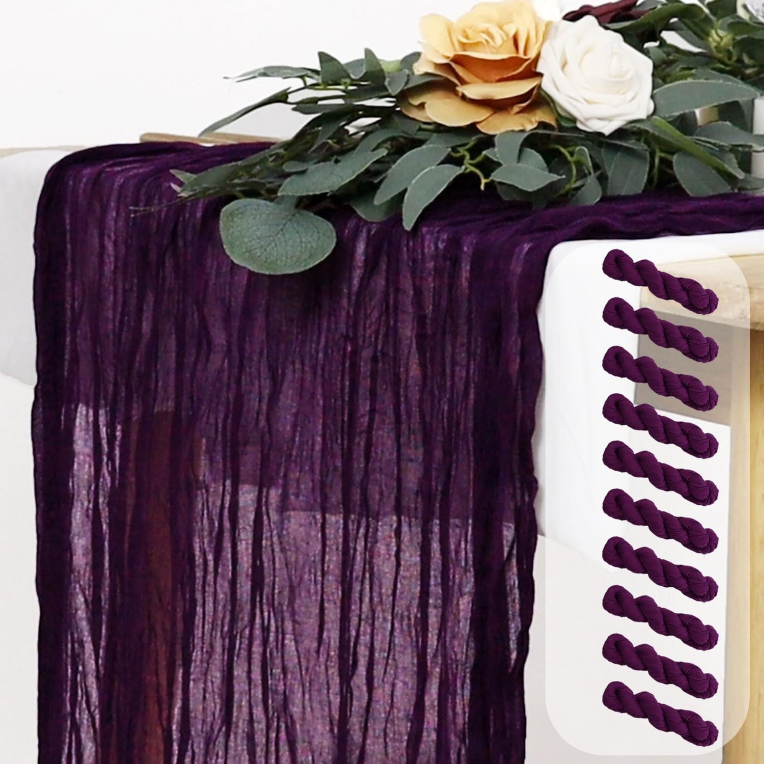 Bali Crepe Table Flag Foreign Trade Western Tablecloth Light Luxury High-End Wedding Party Decoration Pleated Table Flag Wholesale