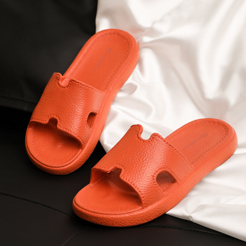 Fashion Retro High-end Sense Leather Pattern EVA Outer Wear Sandals and Slippers Women's Home Non-slip Soft Bottom Slippers Women's Summer