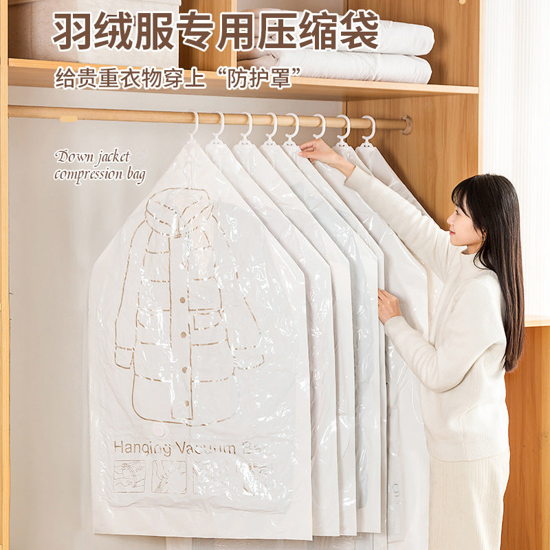 Hanging down Jacket Clothing Storage Bag Vacuum Hanging Clothes Bag Vacuum Compression Bag Hook-Type Clothing Dust Bag