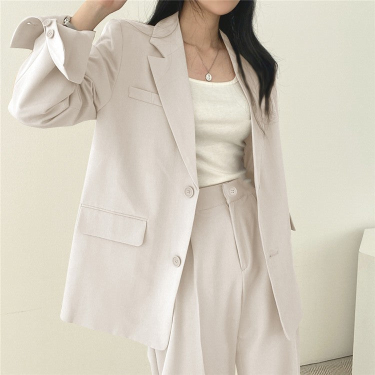 Suit Jacket High Sense Women's Spring and Autumn Design Sense Thin Niche Professional suit Temperament Slim-fit Small Suit Two-piece Set