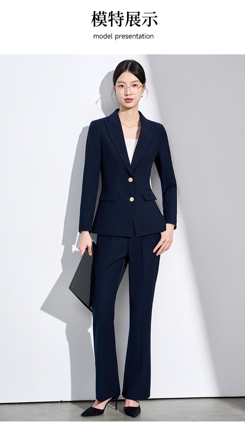 Cross-Border Beige Suit Set for Women, New Versatile Fashion High-End Professional Attire for Petite Figures, Formal Occasion Blazer
