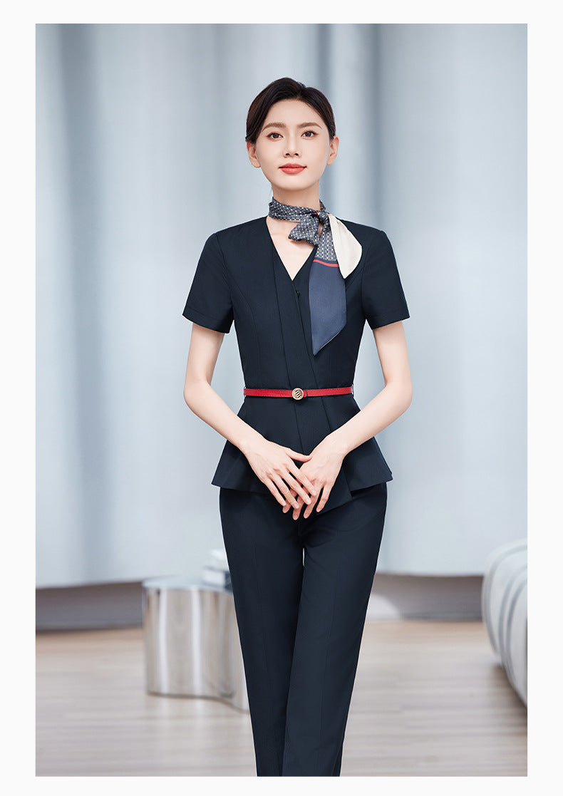 2025 New China Mobile Workwear Women's Summer Mobile Company Hall Manager Workwear Short-Sleeved Jacket Women's Skirt Shirt