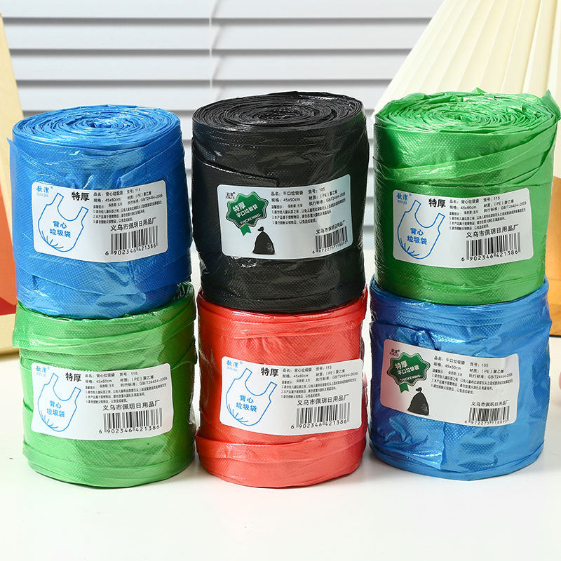 Household Thickeneded Satchel Garbage Bags Household Plastic Bags Kitchen Dormitory Disposable Flat Mouth Hotel Garbage Bags