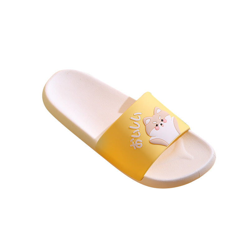Women's Home indoor slippers outdoor casual non-slip wear-resistant slippers couple outdoor cartoon cute flip-flops