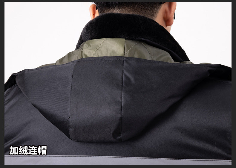 Winter Cold-Proof Cotton Coat, Labor Protection Cotton Jacket, Fleece-Lined and Thickeneded Construction Site Cold Storage Cotton Jacket, Thickeneded Warm Work Clothes, Cotton Jacket