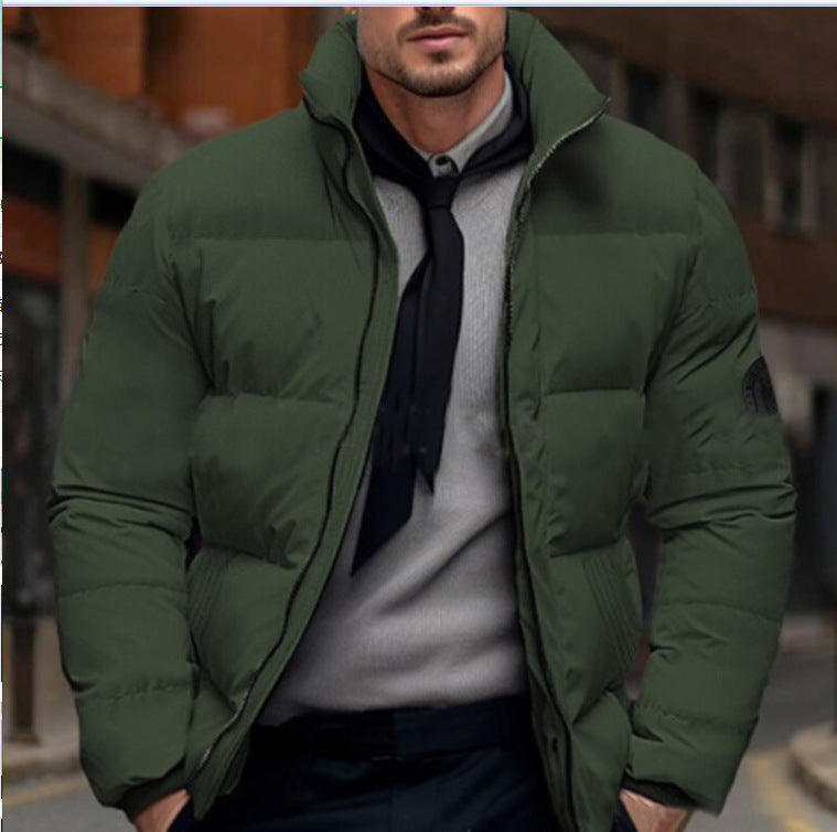 Cross-border Autumn and Winter Foreign Trade Men's Thickened Cotton-padded Clothes Men's European Size Labeling Cotton-padded Jacket Bread Clothes Casual plus size Cotton-padded Jacket Coat