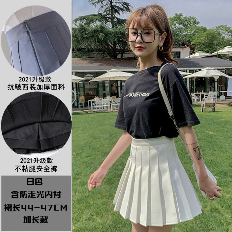 Half-Length Pleated Skirt Spring and Summer 2026 New Style Black Plus Size Autumn and Winter Plaid Korean Style High-Waisted A-Line Short Skirt