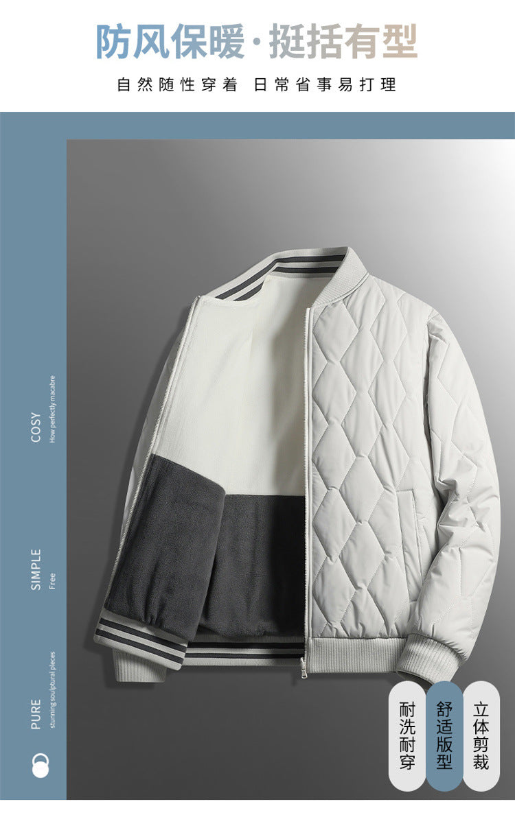 Double-sided stand collar cotton-padded jacket jacket men's winter fleece-lined thickened cotton-padded jacket fashion brand relaxed-fit warm bread suit for lovers