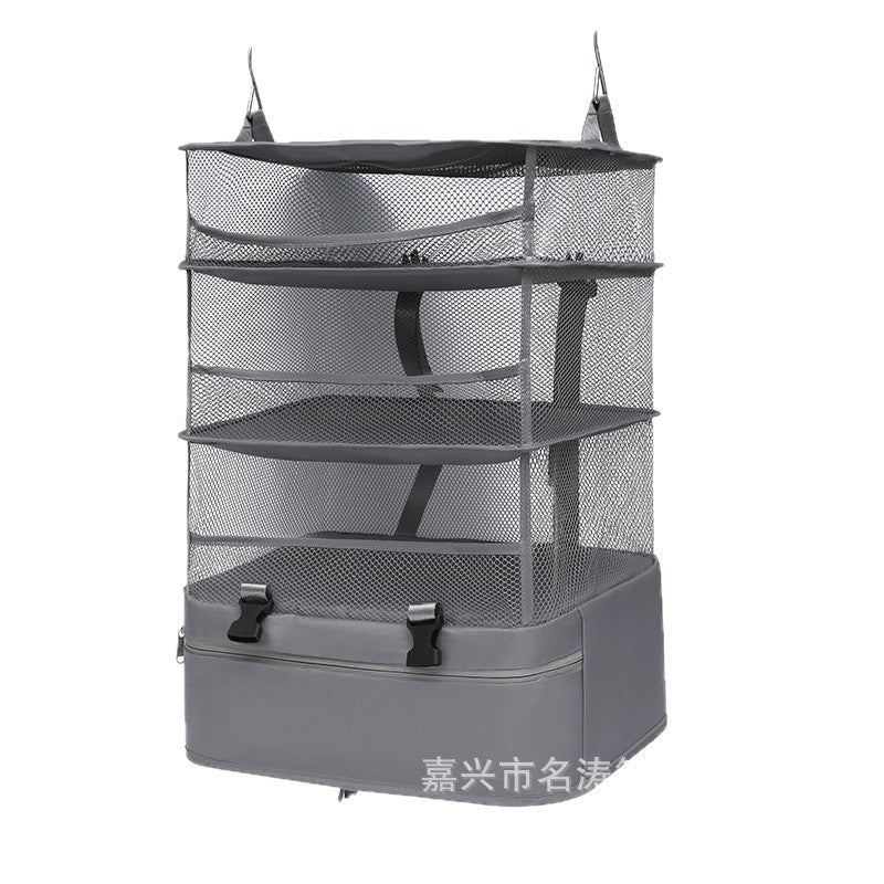 Backpack Luggage Storage Bag, Multi-Functional Wardrobe Clothing Wall Three-Layer Hanging Bag, Travel Storage for Dirty Clothes, Travel Essentials