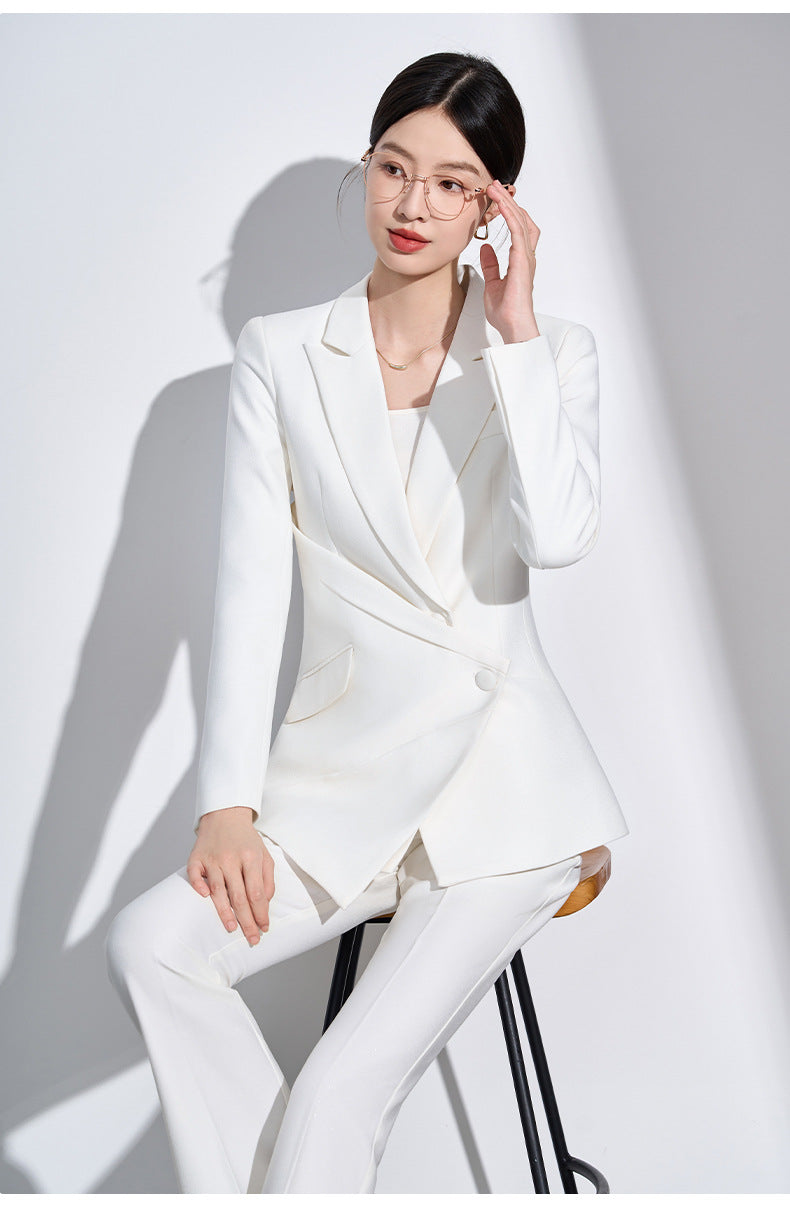 Cross-Border Women's Suit Set, New Design, Professional Formal Attire for Hotel and Beauty Salon Managers, Workwear Blazer