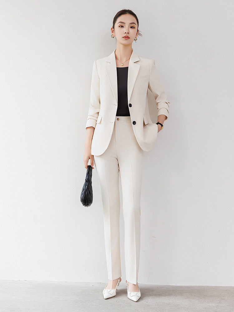Cross-Border Off-White Blazer for Women, High-End Spring New Style Professional Suit, Fashionable and Elegant Formal Workwear