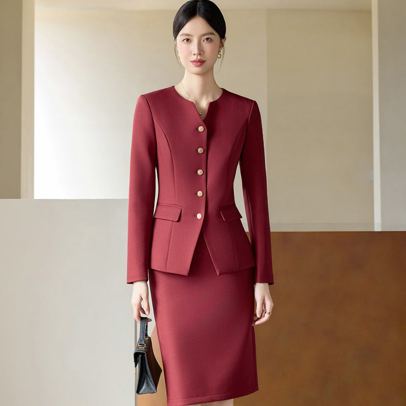 Suit Suit for Women Spring & Fall New Fashion Elegant Goddess Style Professional Wear Formal Wear Beauty Salon Jewelry Store Work Clothes