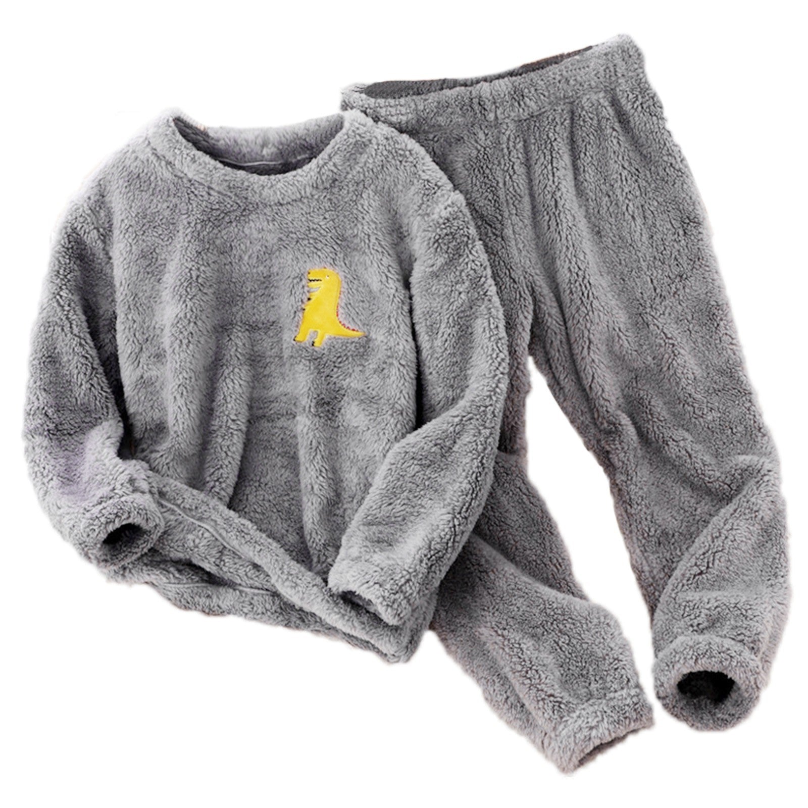 2024 Amazon independent station new children's clothing home wear flannel cartoon embroidered suit boys and girls wear
