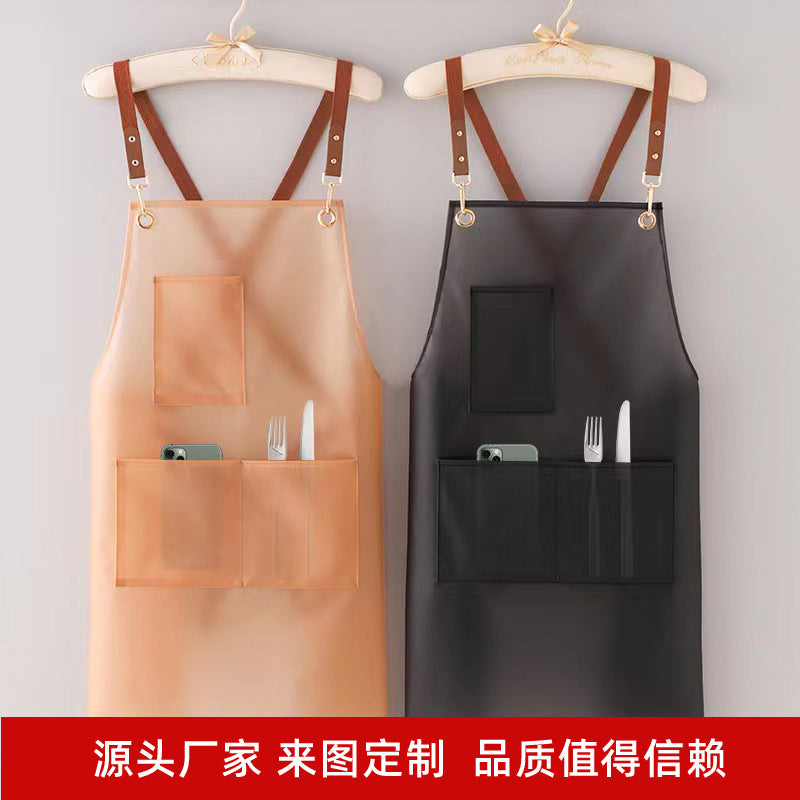 New apron tpu Waterproof antifouling kitchen household pet shop barber shop men's and women's work clothes customizable logo