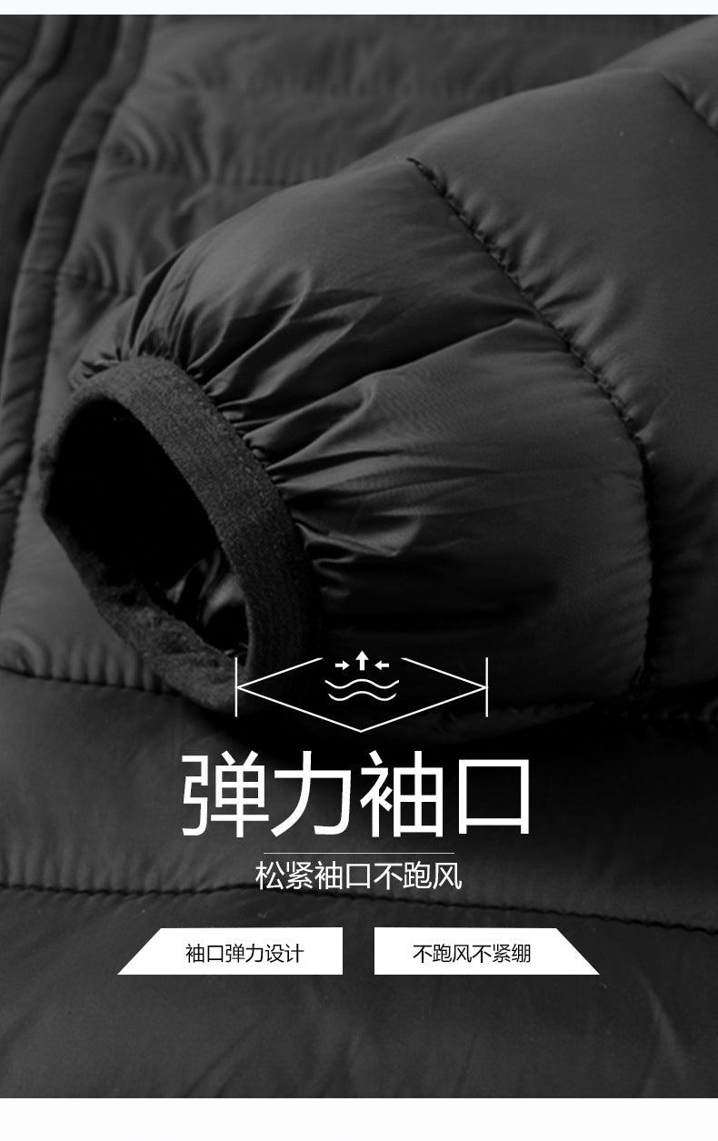 Cross-Border Cotton Coat Men's New Stand-Up Collar Cotton Jacket Simple Men's Clothing Imitation down Casual Jacket Amazon Cotton Coat