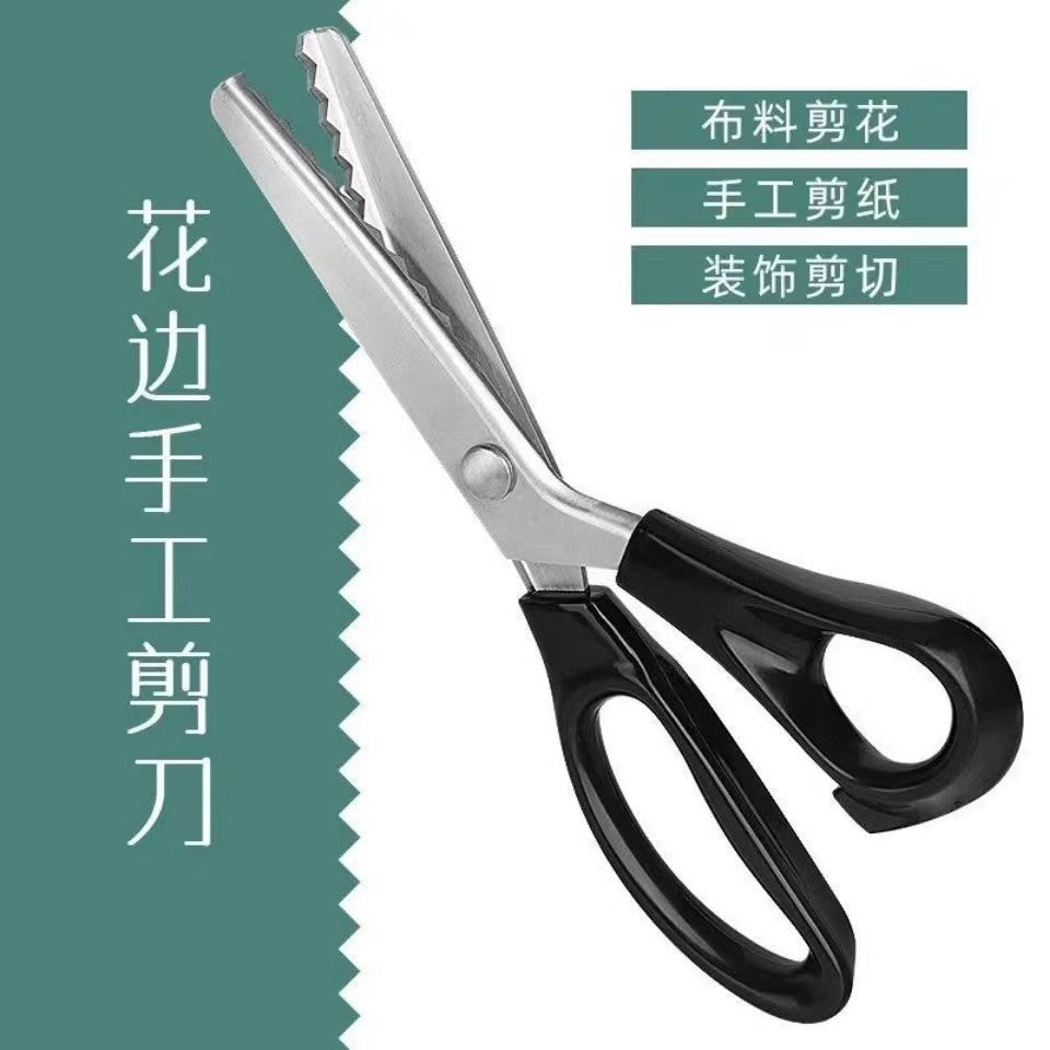 Handmade DIY Triangle Sawtooth Hair Cutter Tailor Scissors Handmade Lace Cutter Wave Cut Lace Household Scissors