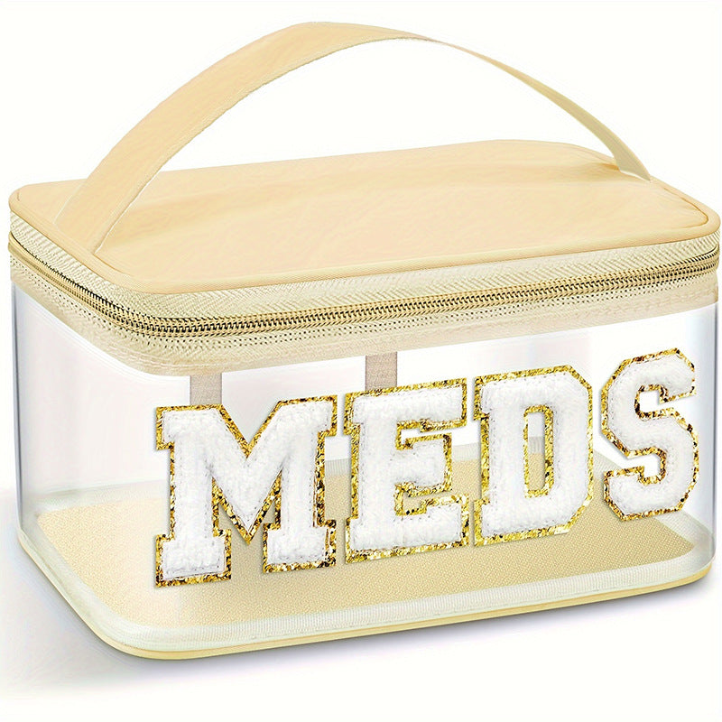 Amazon embroidery storage bag cross-border PVC transparent letters cosmetic bag travel wash bag large capacity cosmetic bag