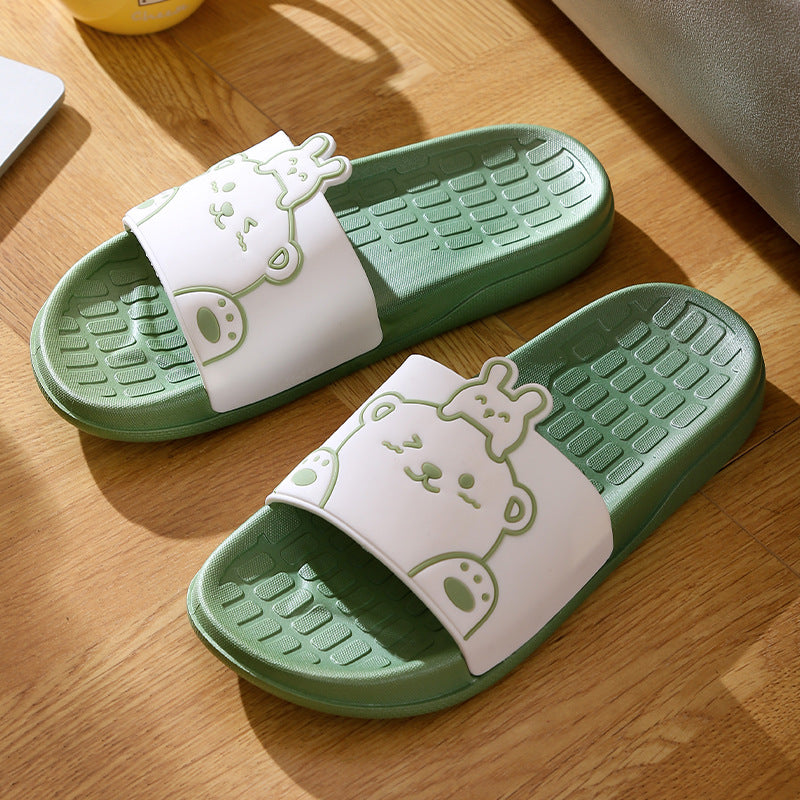 Slippers home trend height increasing slippers indoor bathroom non-slip sandals couple wear cartoon cute slippers