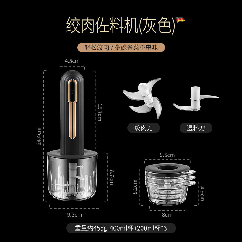 Wireless Electric Food Processor for Home Use, Small Garlic Masher, Vegetable Mincer, Garlic Paste Blender, Baby Food Processor, Garlic Paste Tool
