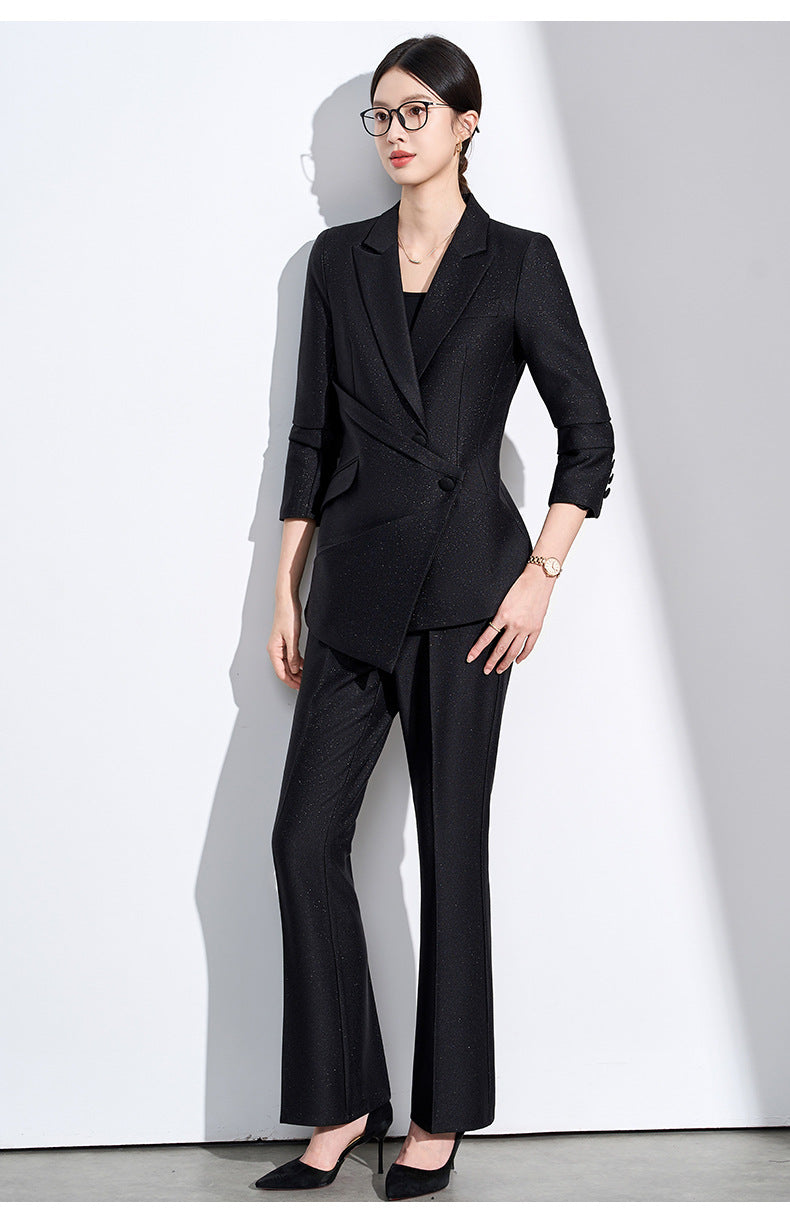 Cross-Border Women's Suit Set, New Design, Professional Formal Attire for Hotel and Beauty Salon Managers, Workwear Blazer