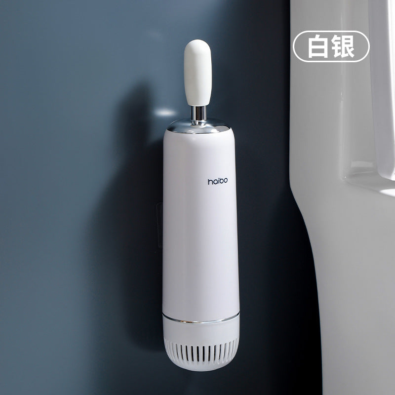 Toilet Brush with No Dead Corners, Household Wall-Mounted Toilet Cleaning Tool for Bathroom Squat Toilet, Long-Handle Silicone Toilet Cleaning Hotel Gadget