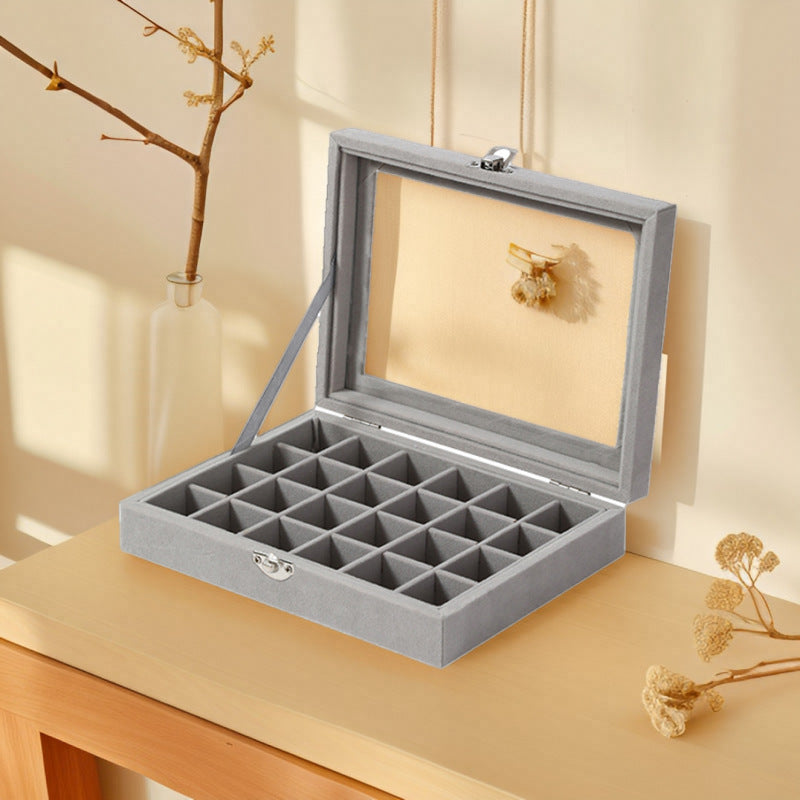 Large-Capacity Velvet Jewelry Box for Rings, Necklaces, Earrings, and Ear Studs; Storage and Organization Box; Dust-Proof Box for Jewelry Storage