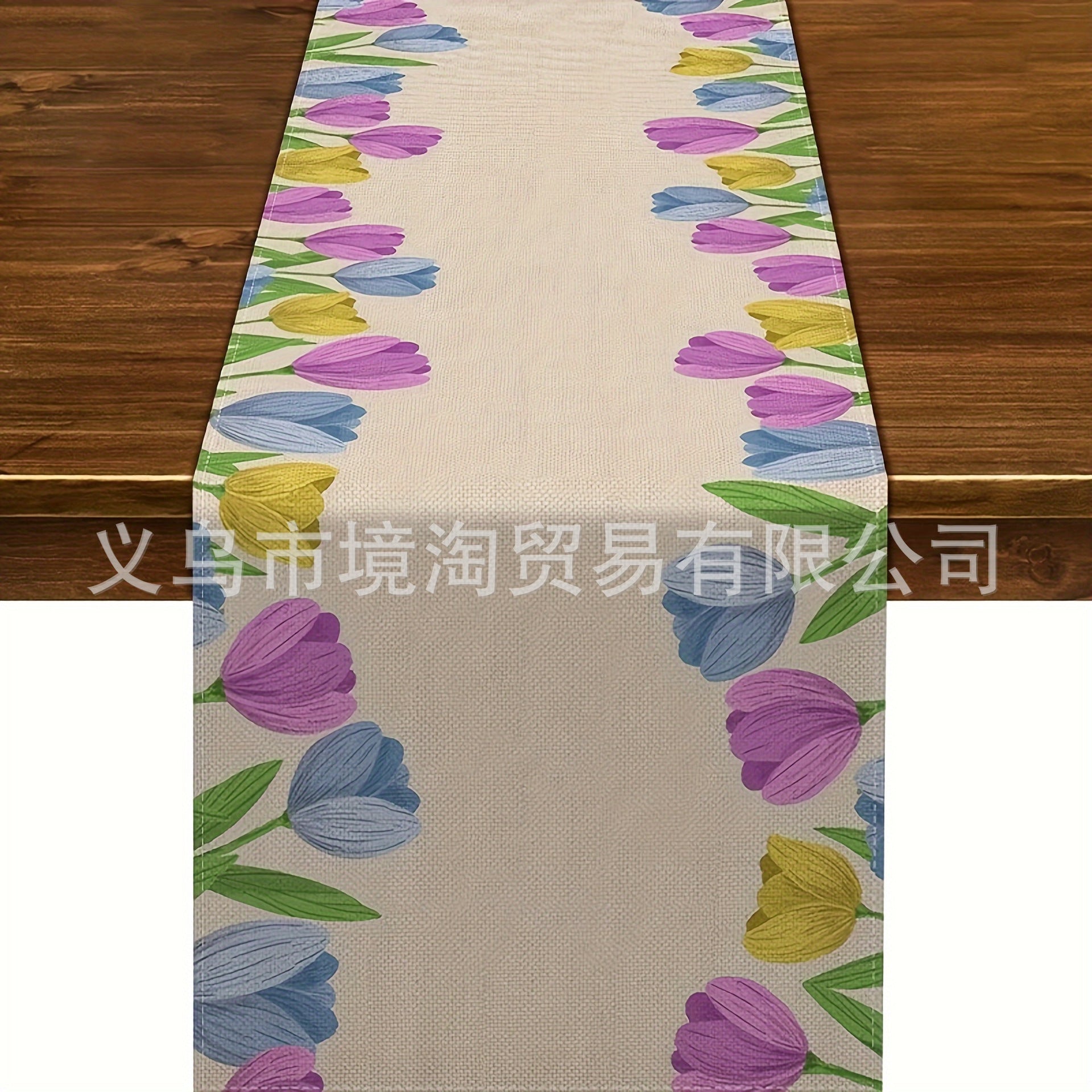 Linen Table Runner Pastoral Flower Lemon Summer Home Dining Table Outdoor Decoration Printed Tablecloth Table Runner