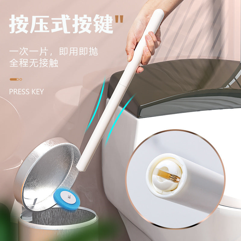 Cream style disposable toilet brush suit disposable disposable replacement brush head toilet cleaning brush decontamination household toilet brush