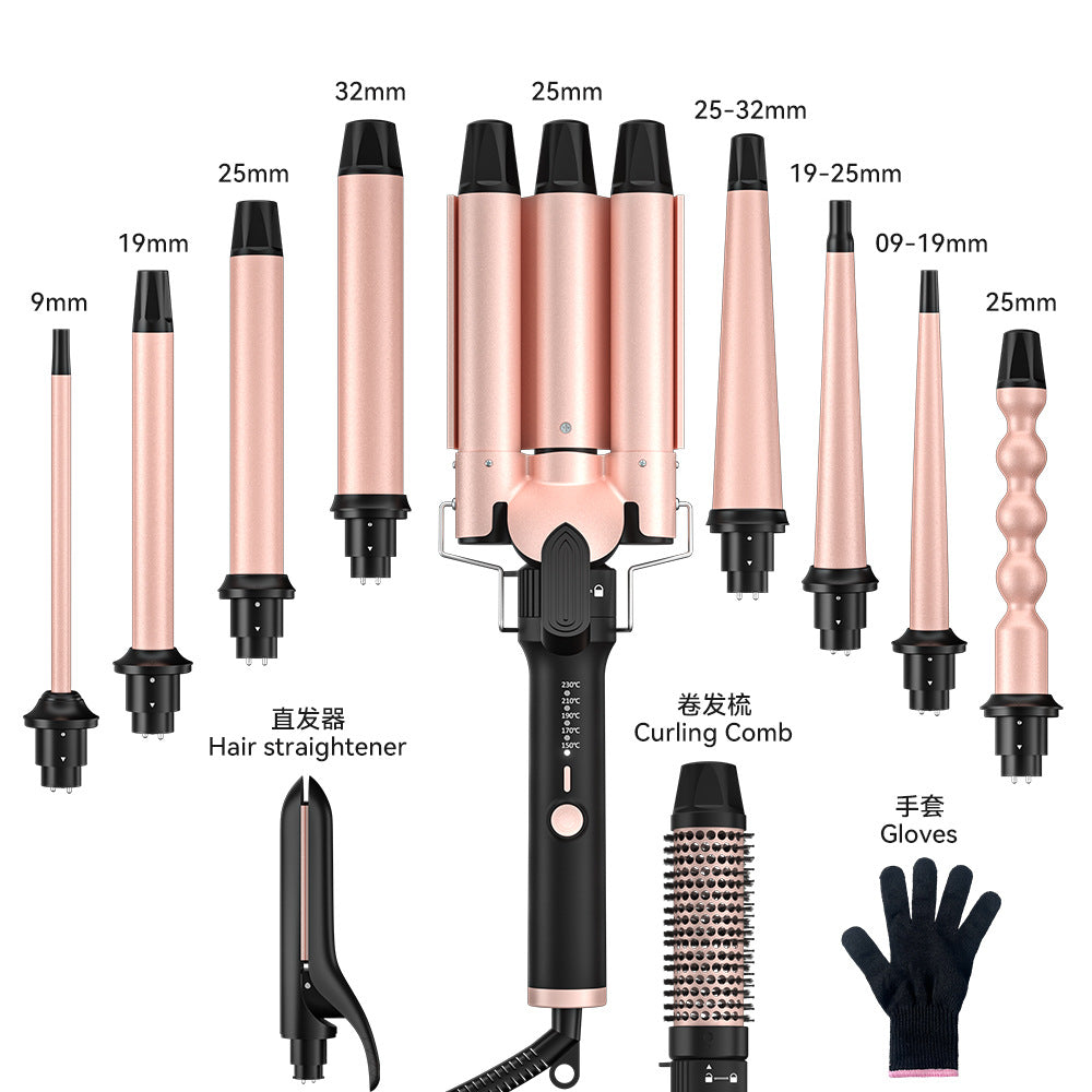 Amazon's Best-Selling All-In-One Interchangeable Curling Iron, Large Wave Curling Iron, Ceramic Multi-Functional Curling Iron Wholesale