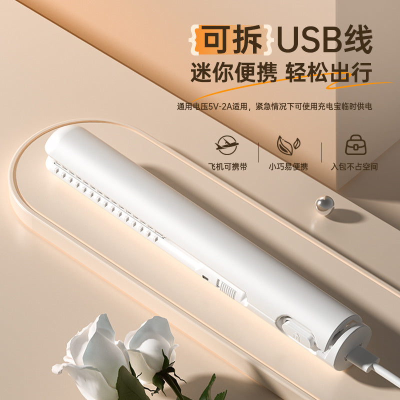 Curling Rod Mini Plate Clip Straight Roll Dual-purpose USB Portable Women's Hair Straightener Student Dormitory Corn Ironing Splint