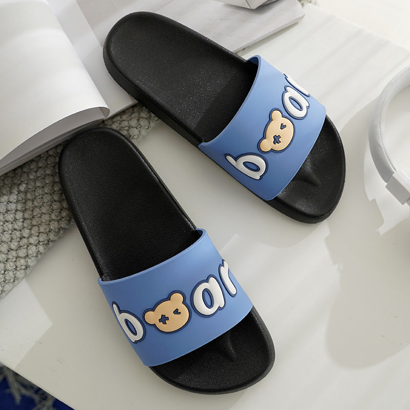 Women's Home wear-resistant slippers indoor bathroom non-slip slippers couple outdoor casual cartoon cute sandals
